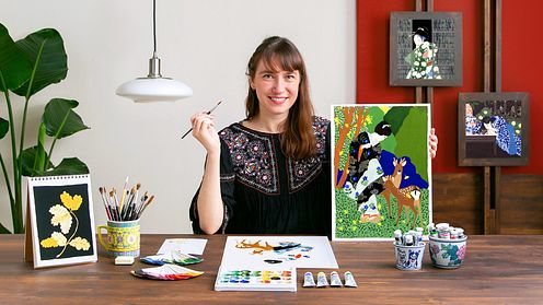 Introducción al gouache: viaje cromático a Japón