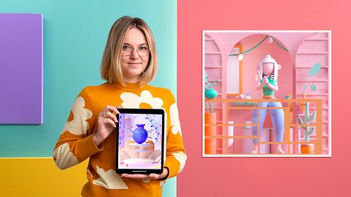 Modelado de objetos 3D con una estética alegre y colorida