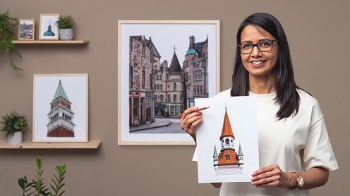Detailed Architectural Illustration with Realism and Richness