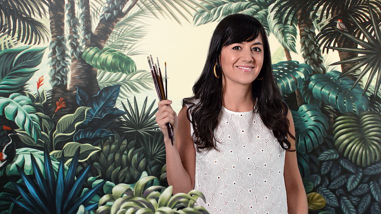 Botanische Malerei mit Acrylfarben