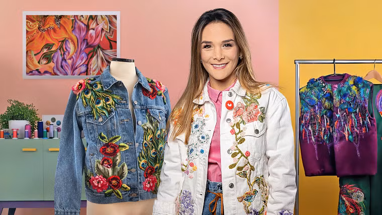 Design de moda: pintura e bordado em roupas