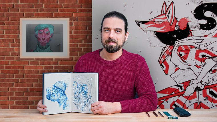 Skizzenheft für Illustrationsprojekte