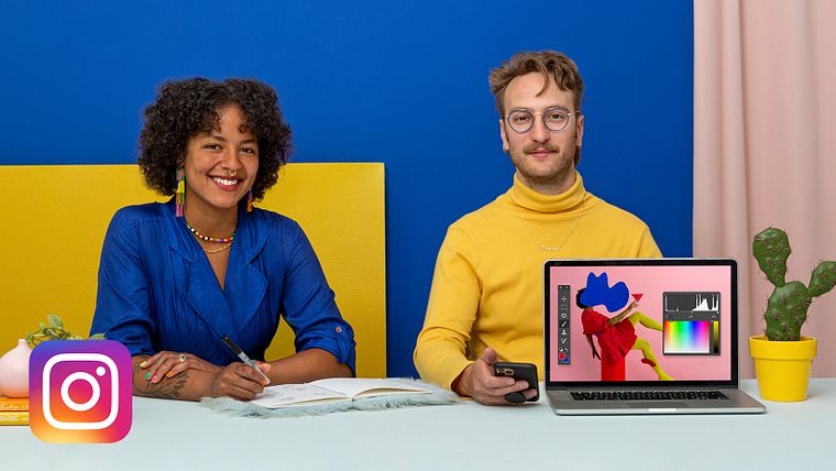 Fotografia da studio colorata per Instagram