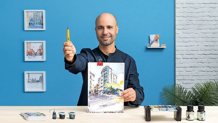 Sketching architettonico per illustrazioni urbane