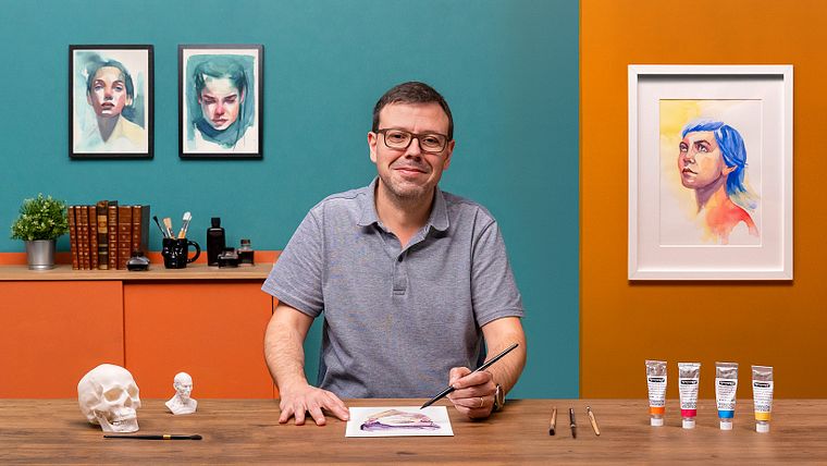 Współczesny portret malowany akwarelą
