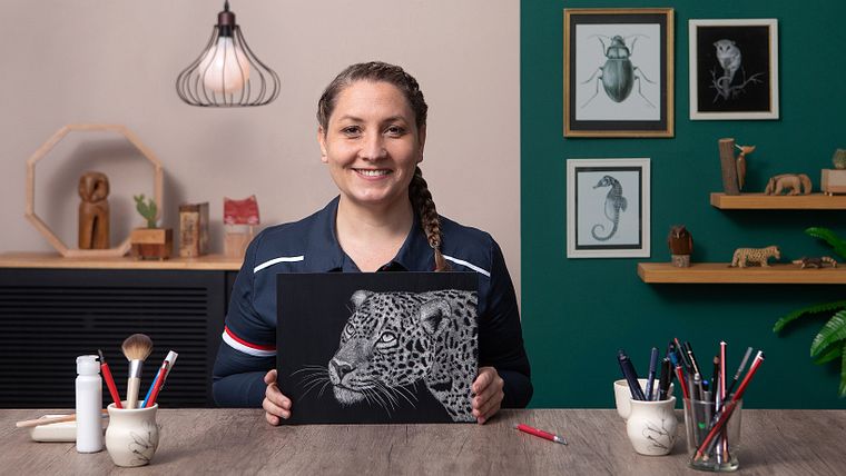 Naturalistische Illustration mit Scratchboard