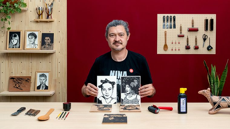 Retratos em xilogravura
