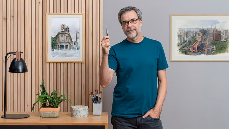 Freihändige Architekturillustration