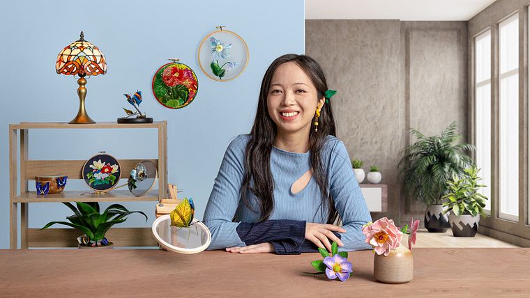 Stumpwork-Stickerei: gestalte 3-D-Accessoires