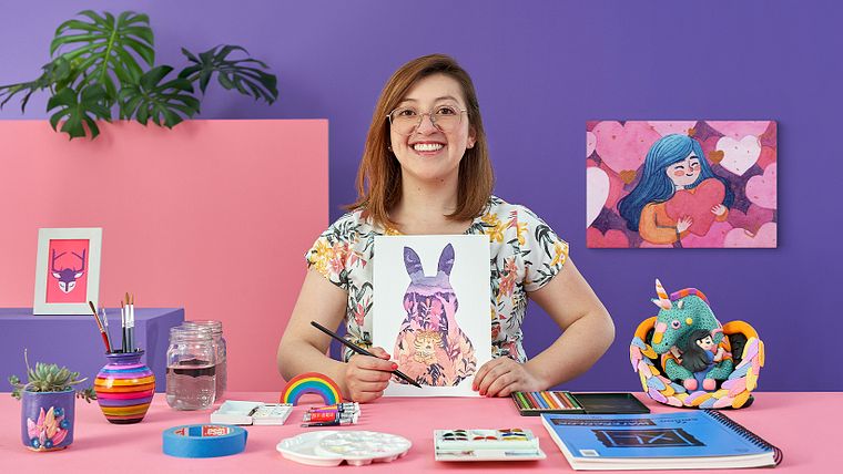 Negative Watercolor Painting for Children's Illustration