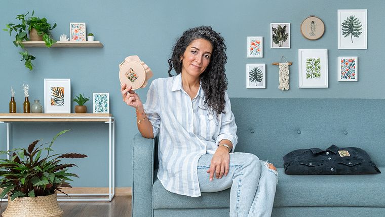 Sticktechniken für florale Muster auf Filz