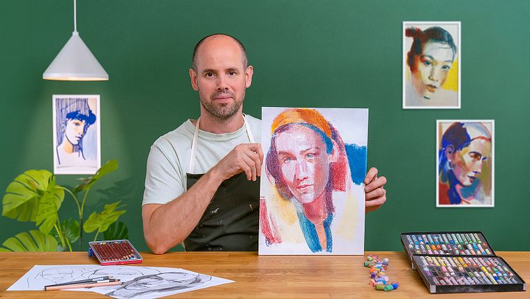 Expressive Portrait Drawing with Soft Pastels