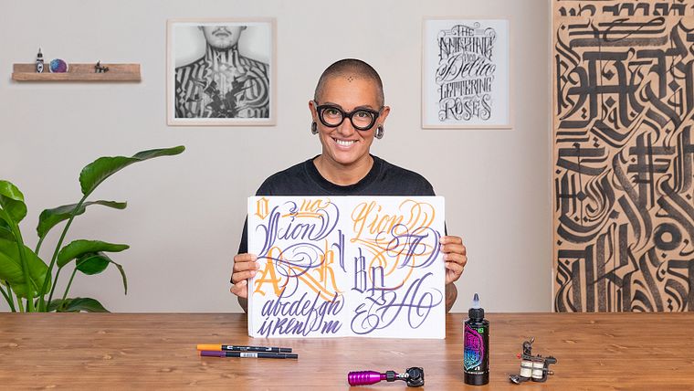 Freehand Cursive Lettering Tattoos