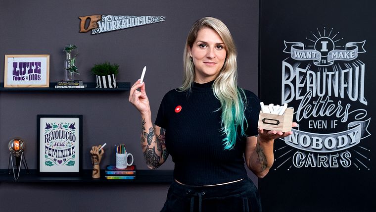 Lettering com giz para murais