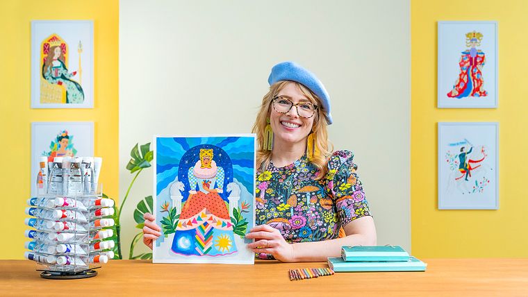 Charaktermalerei mit Gouache und Buntstiften