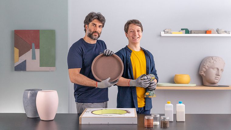 Handwerkliches Möbeldesign mit Beton