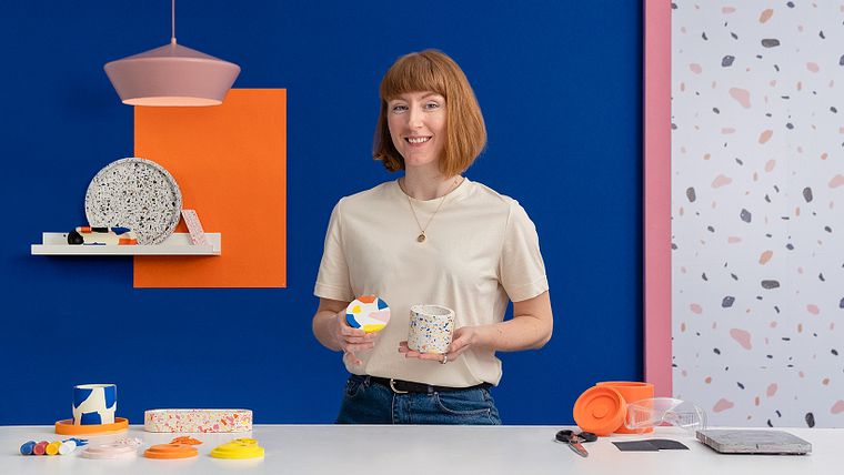 Accessoires d'intérieur en terrazzo et résine Jesmonite