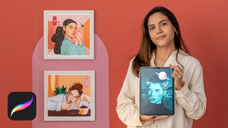 Potret fantasi di Procreate