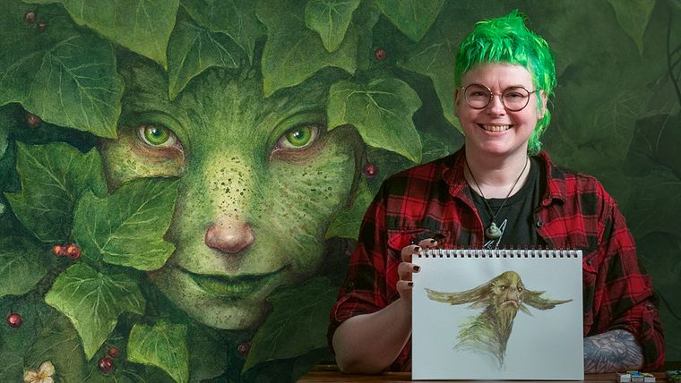 Desenhos de fantasia em grafite e aquarela: um guia prático