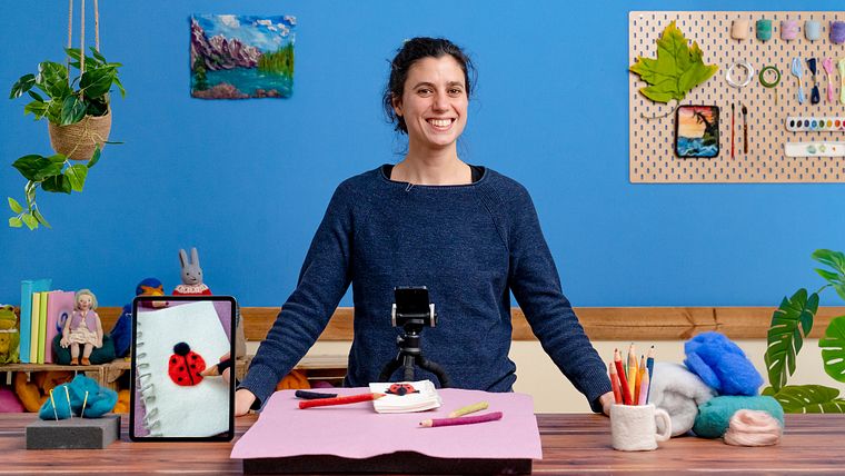 Animação em stop motion com needle felting