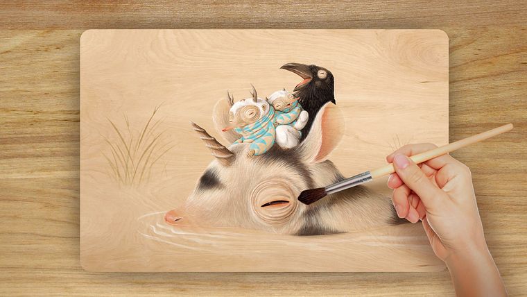 Guided Course: Watercolor on Wood