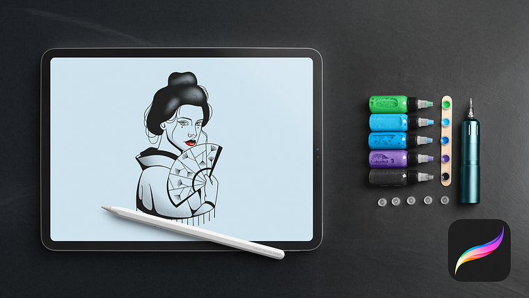 Guided Course: Authorral tattoo design with procreate