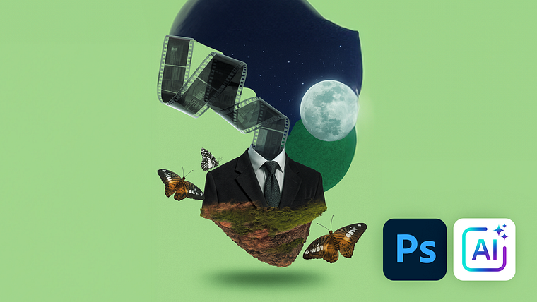 Animated collages with Artificial Intelligence, Photoshop and After Effects