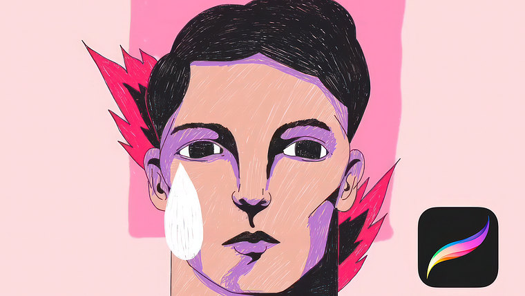 Portraits numériques avec un style propre sur Procreate