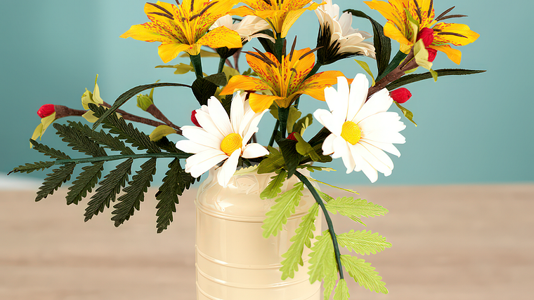 Realistic Paper Flower Design