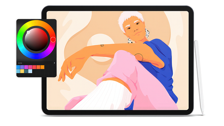 Ilustração de personagens com estilo no Procreate