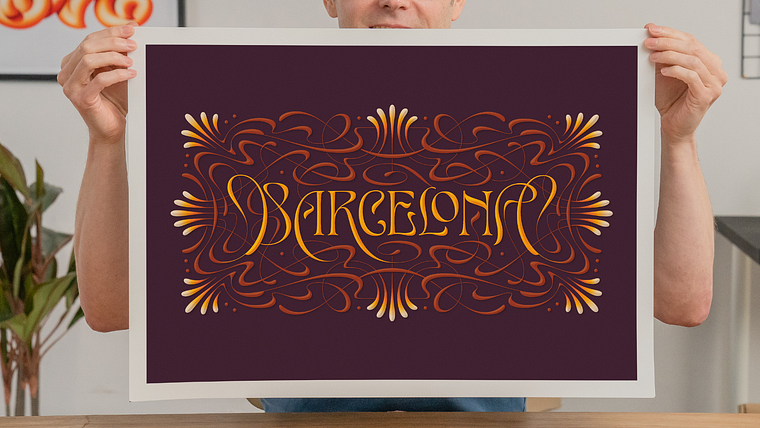 Composities met sierletters en bloemen