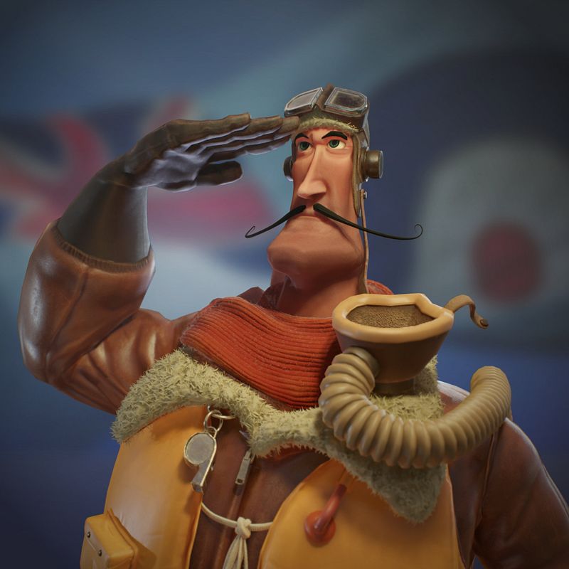 Personaje videojuegos (Piloto de la RAF)