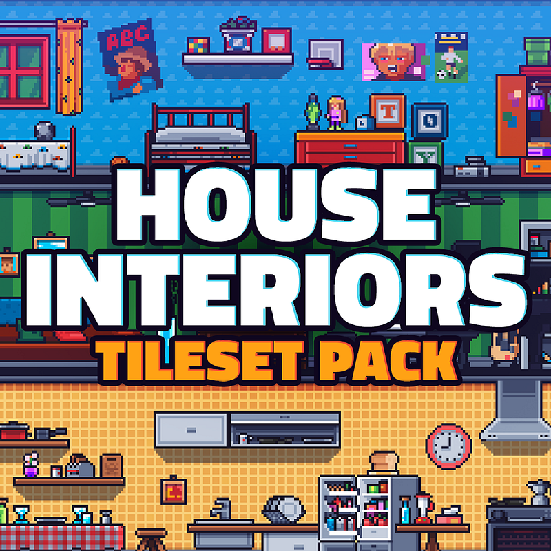 Pixel Art Tileset: House Interiors