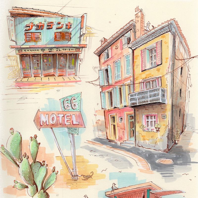 My project for course: Expressive Architectural Sketching with Colored Markers