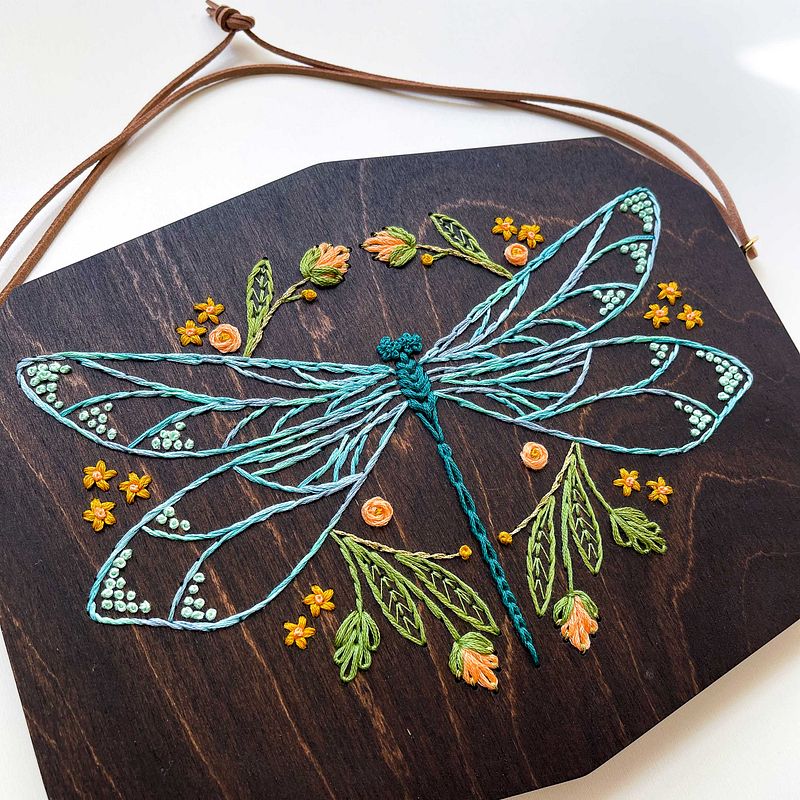 Dragonfly Wood Embroidery Kit