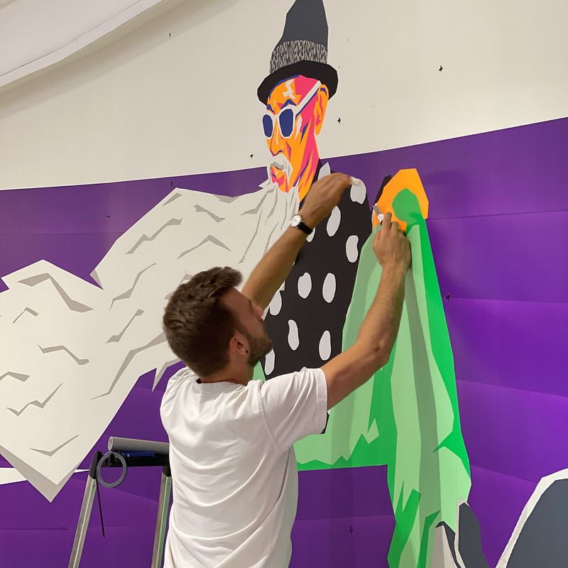Rame Portrait Tape Art Mural