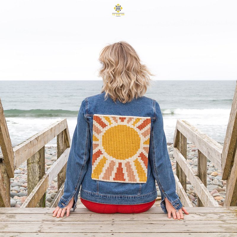 Sunsational Macramé Jean Jacket
