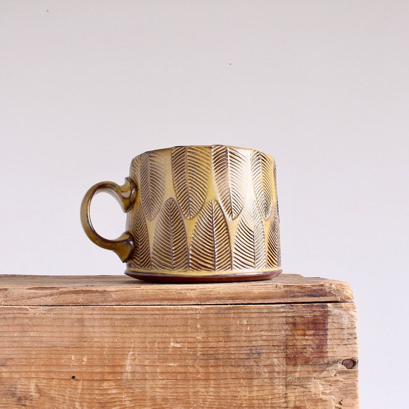 Slabbuilt Cylinder Mug with Texture