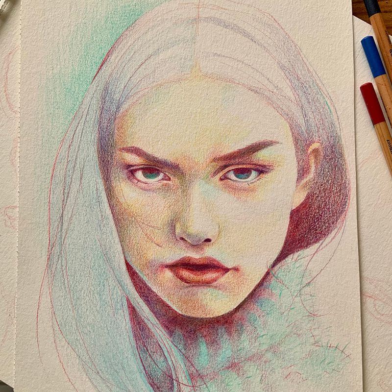 Mi proyecto del curso: Dibujo de retratos llamativos con lápices de colores