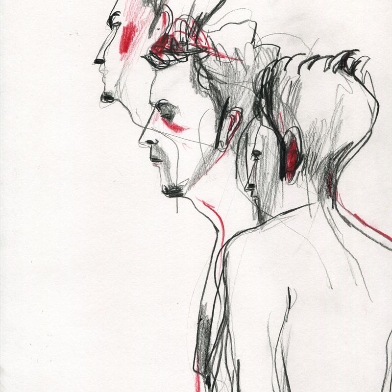 Live drawing. Interpreting the figure. Motion. 
