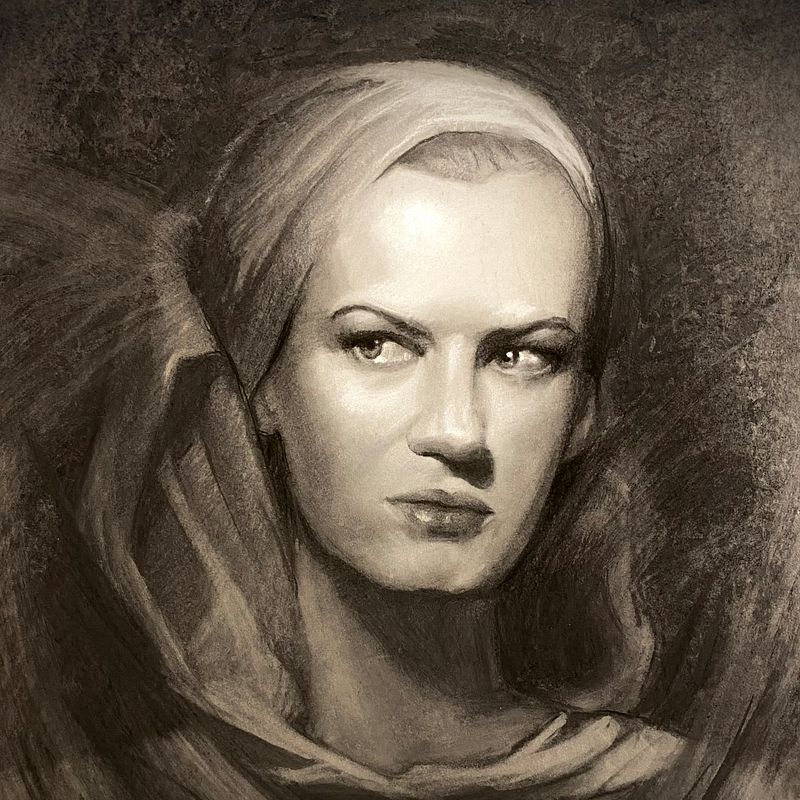 Mon projet du cours : Portrait réaliste au fusain