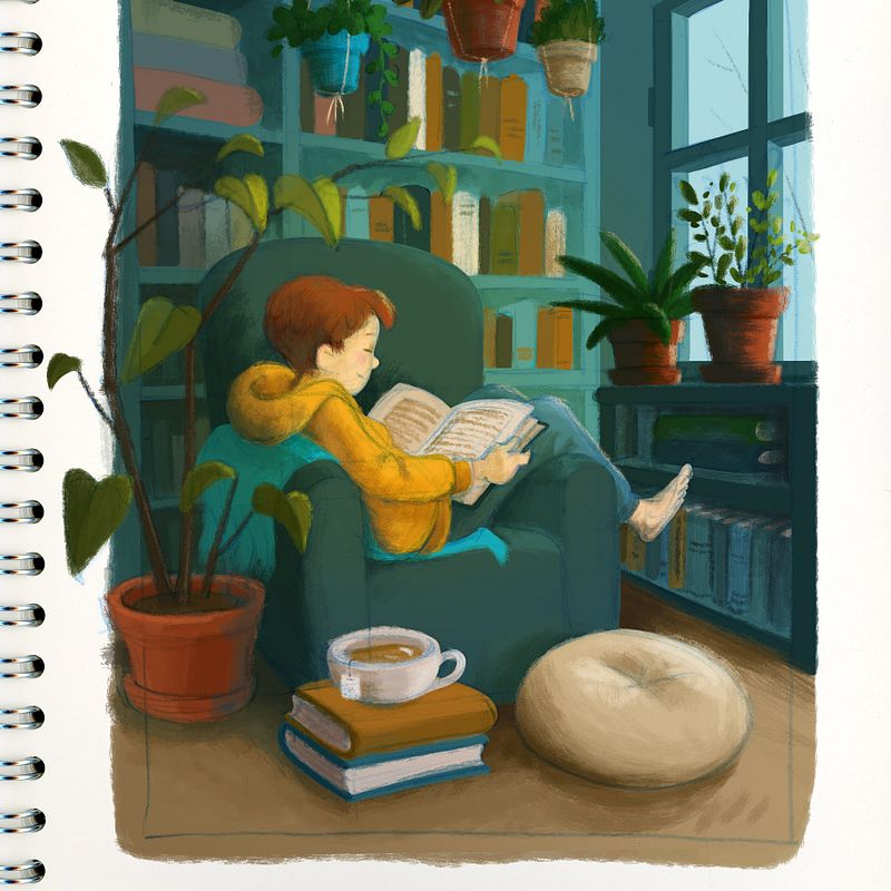 Cozy reading nook 