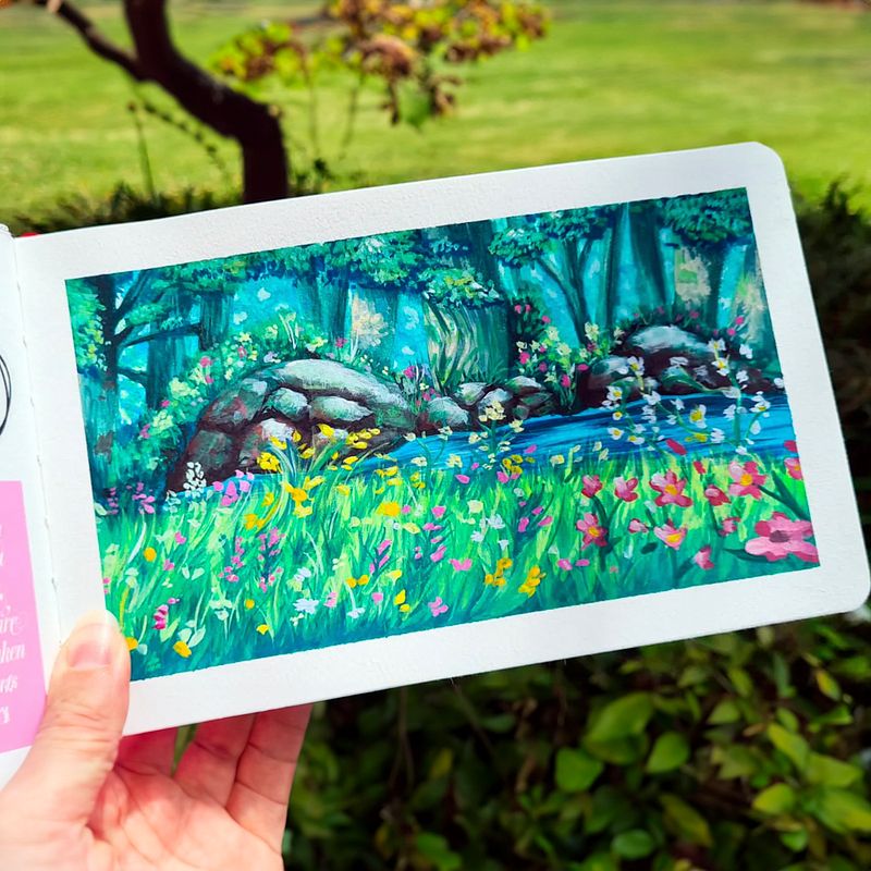 Mi proyecto del curso: Pintura de paisajes con gouache para principiantes