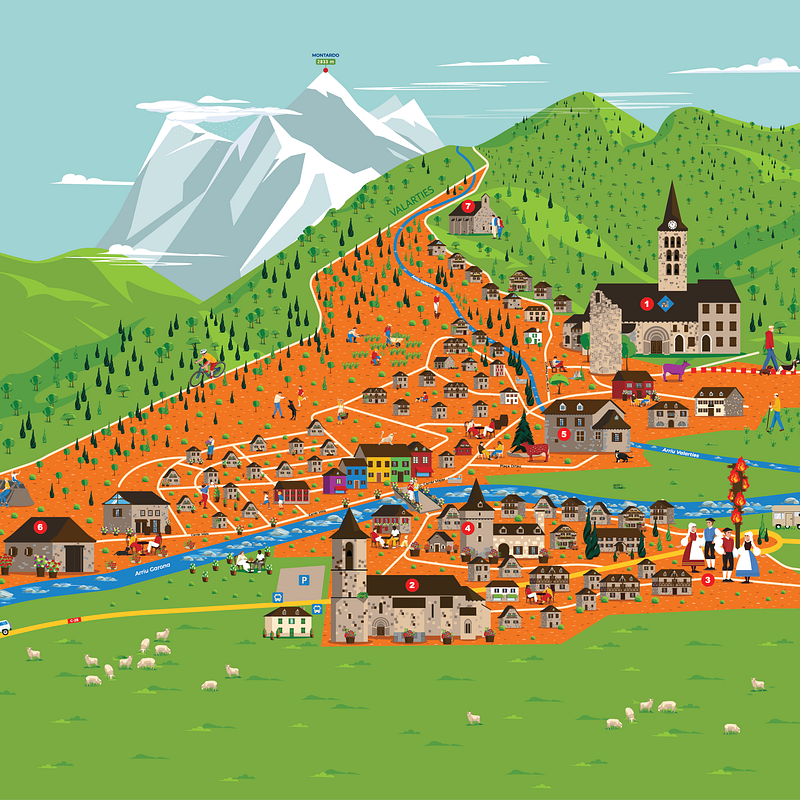 MAPAS ILUSTRADOS DE LA VAL D'ARAN