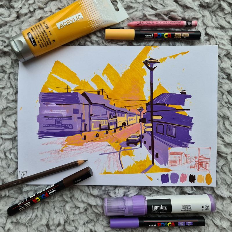 Urban Sketching in Mixed Media