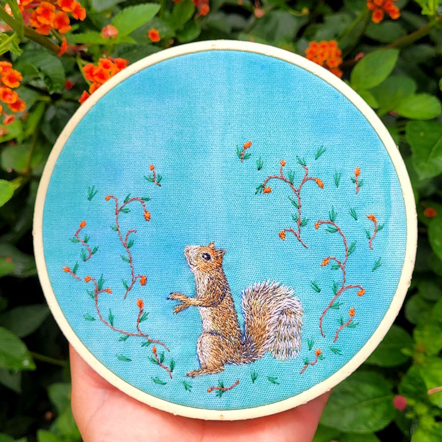 Bordado con needle painting recrea la belleza de la vida salvaje