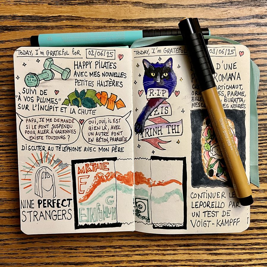 Carnet de gratitude : June 2025 sketchbook