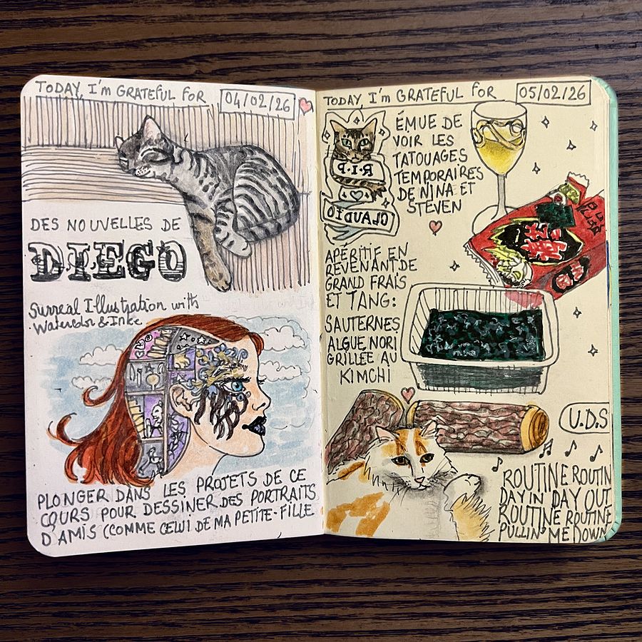 Dankeskarte: Skizzenbuch Februar 2026