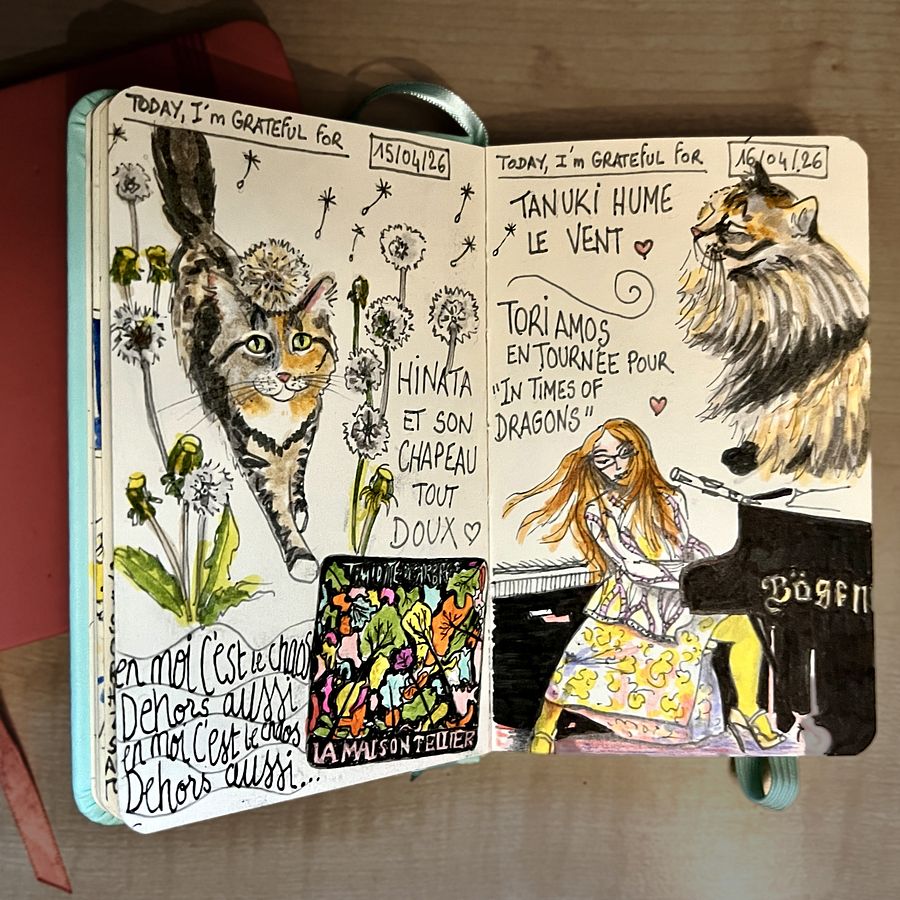 Carnet de gratitude : April 2026 sketchbook