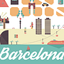 Barcelona . Ilustrație tradițională de Sergio Bruno - 05.26.2014